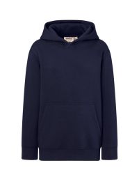 Dunkelblaues Kinder Kapuzen-Sweatshirt aus Bio-Baumwolle mit Tasche